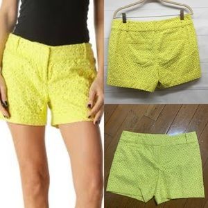 New LOFT The Riviera Yellow Eyelet Shorts